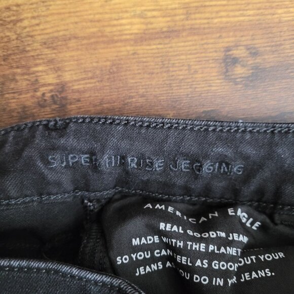 American Eagle Jeans 4 R Next Level Stretch Jeggings High Rise Black - Picture 5 of 11